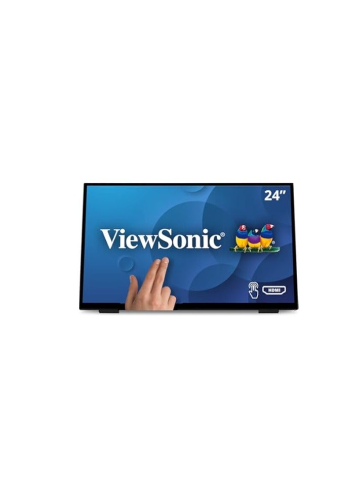 ViewSonic - 24" inch Touch Screen (Full HD, HDMI, USB, 10-Point Multi-Touch, Integrated Stand, Speaker, 4 Year Exchange Service) TD2465 | Black - Image 1