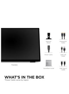 ViewSonic 24" inch Touch Screen (Full HD, HDMI, USB, 10-Point Multi-Touch, Integrated Stand, Speaker, 4 Year Exchange Service) TD2465 | Black  - Image 2