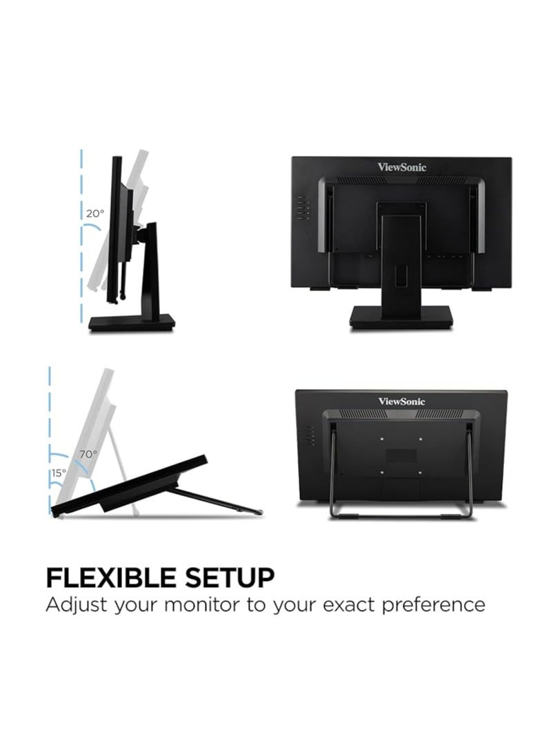 ViewSonic - 24" inch Touch Screen (Full HD, HDMI, USB, 10-Point Multi-Touch, Integrated Stand, Speaker, 4 Year Exchange Service) TD2465 | Black - Image 1