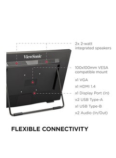ViewSonic 24" inch Touch Screen (Full HD, HDMI, USB, 10-Point Multi-Touch, Integrated Stand, Speaker, 4 Year Exchange Service) TD2465 | Black  - Image 4