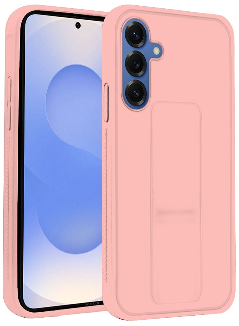 MARGOUN Galaxy S25 Case Silicone with Stand Function Shockproof and Anti Scratch Finger Grip Case Cover / Pink Pink-1 - Image 4