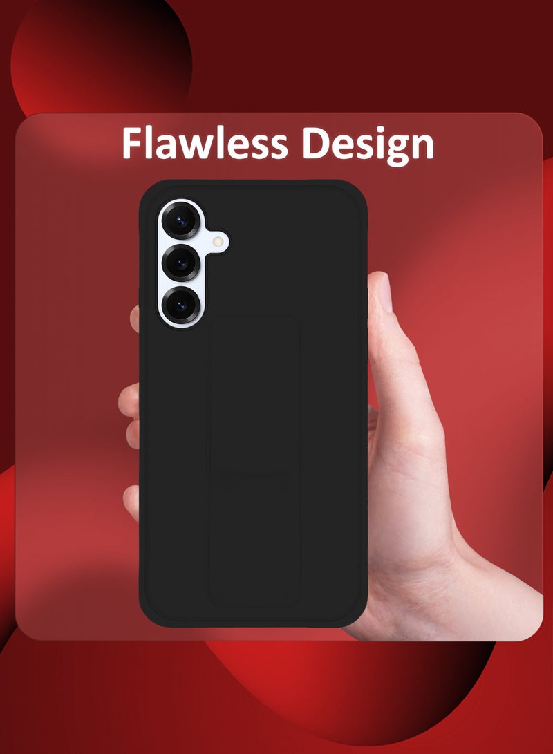 MARGOUN - Galaxy S25 Plus 3Packs Case Silicone with Stand Function Shockproof and Anti Scratch Finger Grip Case Cover with 2 Privacy Screen Protectors / Black Black-3p - Image 1