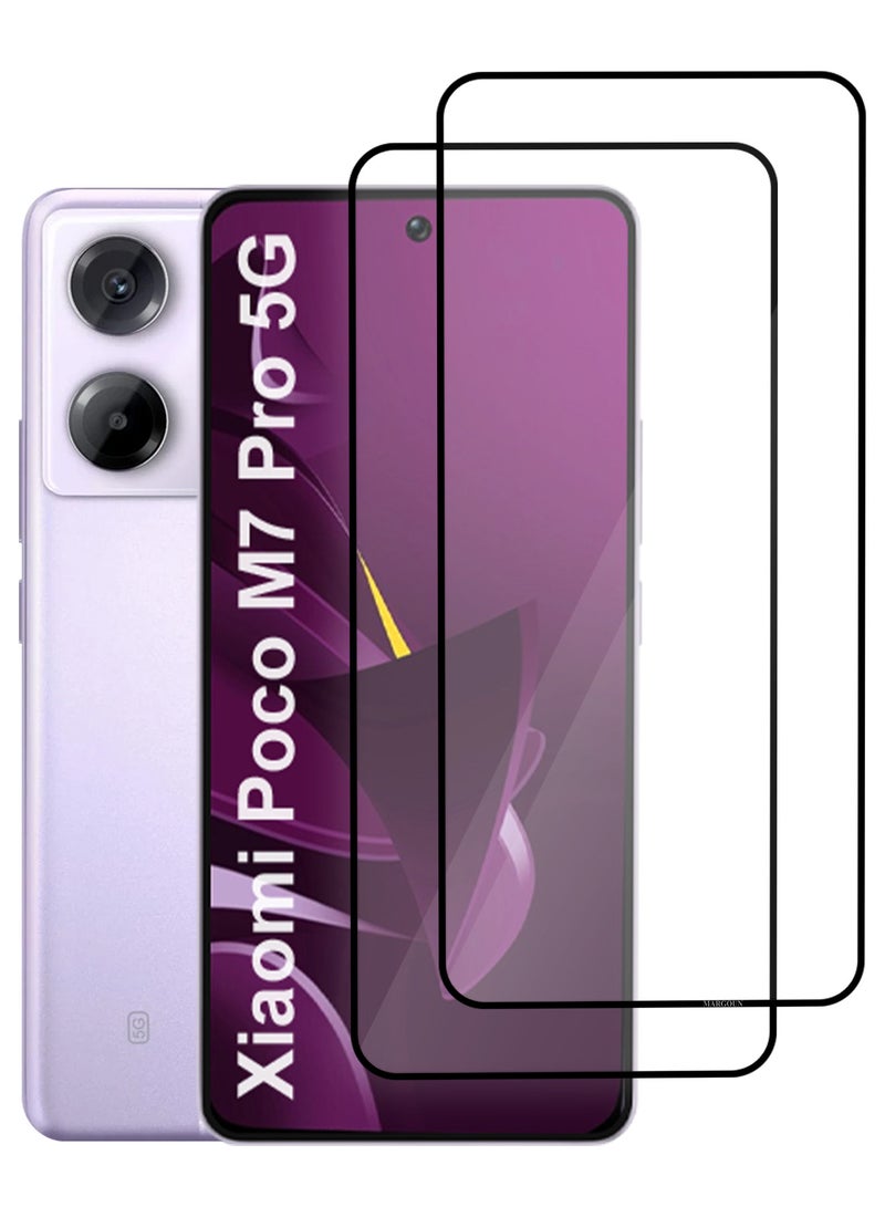 MARGOUN Xiaomi Poco M7 pro 5G 3D 2Packs Full Coverage Screen Protector Ultra HD Scratch Resistant Bubble-Free Side black-2 - Image 5