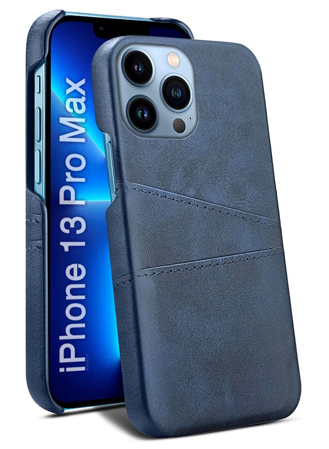 MARGOUN iPhone 13 Pro Max Case Cover Leather with Card Holder for Men Women Phone Case - Blue Blue-1  - Image 1