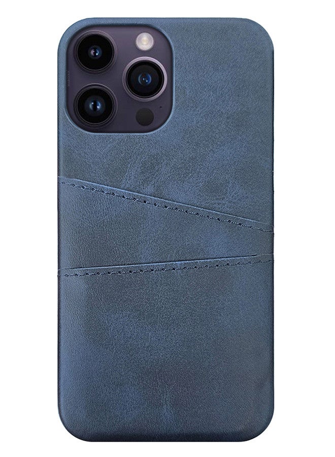 MARGOUN iPhone 14 Pro Max 2Packs Case Cover Leather with Card Holder for Men Women Phone Case with 3D Screen Protector  - Blue Blue-2 - Image 2