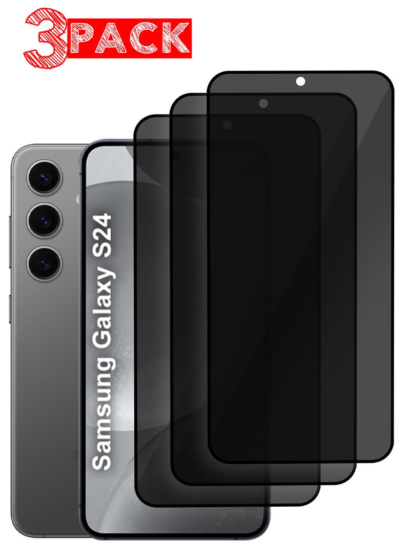 مارجون Samsung Galaxy S24 3Packs Privacy Screen Protector Anti-Bubble, Shock-Proof, High Durability Clear-3 - Image 1