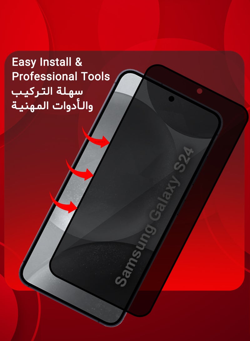 مارجون Samsung Galaxy S24 3Packs Privacy Screen Protector Anti-Bubble, Shock-Proof, High Durability Clear-3 - Image 4