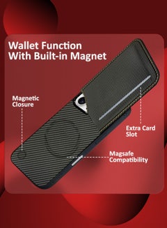 MARGOUN iPhone 16 Pro Max 3Pack Case Leather Cover Card Holder and Kickstand with 2 Screen Protector Tempered Glassfor Men Women Phone Case with Carbon Fiber Pattern Black-3  - Image 4