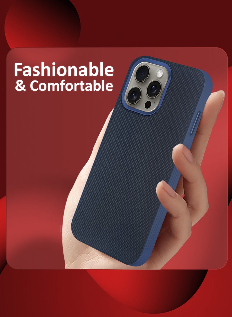 MARGOUN iPhone 15 Pro Max 3 Pack Vegan Leather Case, 1 Cover with 2 Screen Protectors, Slim Fit, Raised Edges for Camera and Screen Protection Blue-3 - Image 3