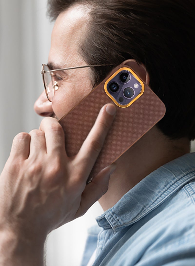 MARGOUN iPhone 14 Pro Max 3 Pack Vegan Leather Case, 1 Cover with 2 Screen Protectors, Slim Fit, Raised Edges for Camera and Screen Protection Brown-3 - Image 4