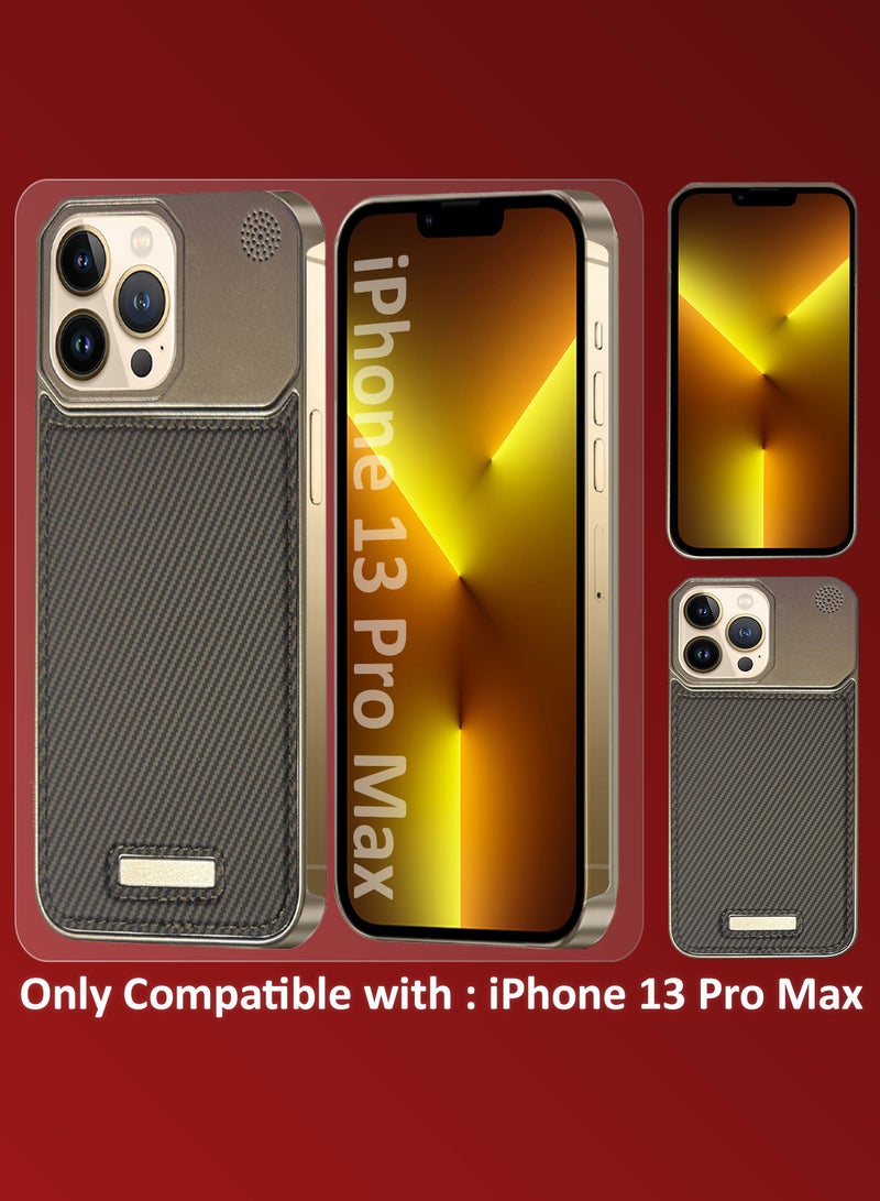 MARGOUN iPhone 13 Pro Max Case Leather Metal Design, Slim Lightweight Minimalist Cover Carbonic Grey-1  - Image 2