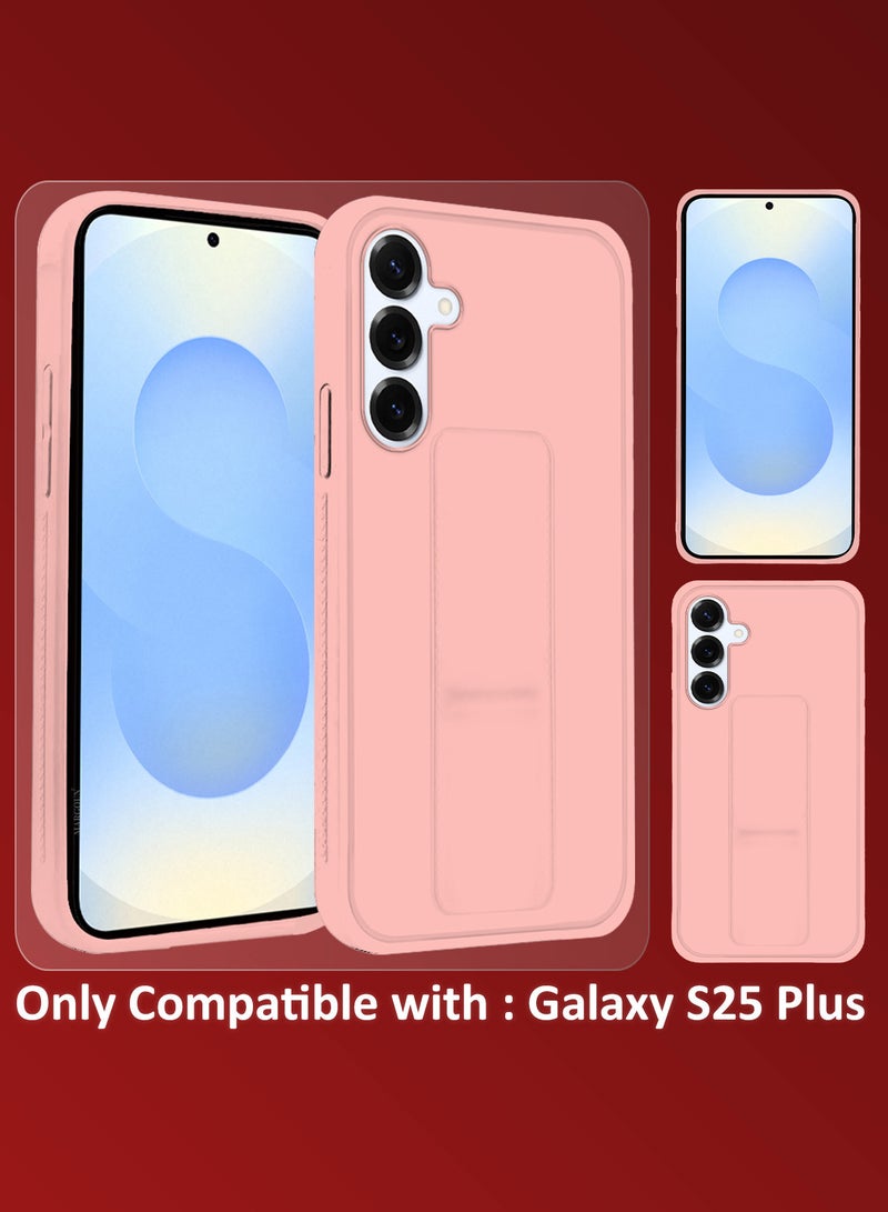 MARGOUN Galaxy S25 Plus 3Packs Case Silicone with Stand Function Shockproof and Anti Scratch Finger Grip Case Cover with 2 Privacy Screen Protectors Pink-3p - Image 5