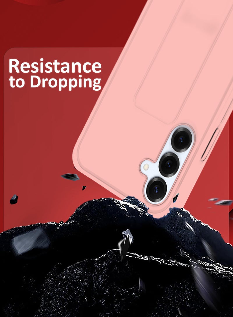 MARGOUN Galaxy S25 Plus 3Packs Case Silicone with Stand Function Shockproof and Anti Scratch Finger Grip Case Cover with 2 Privacy Screen Protectors Pink-3p - Image 4