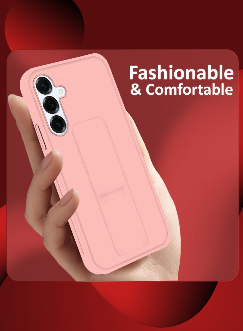 MARGOUN Galaxy S25 Plus 3Packs Case Silicone with Stand Function Shockproof and Anti Scratch Finger Grip Case Cover with 2 Privacy Screen Protectors Pink-3p - Image 3