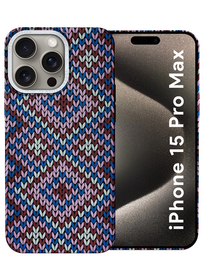 MARGOUN iPhone 15 Pro Max MagEZ Case Cover Fusion Weaving Pattern Kevlar Fiber Bulletproof Vest Cover Protective Ultra Slim Magnetic, Screen and Camera Guard - Purple-1k - Image 1
