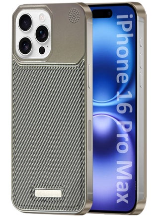 iPhone 16 Pro Max Case Leather Metal Design, Slim Lightweight Minimalist Cover Carbon Grey-1 - pnsku/N70156032V/45/_/1740323027/3593ec23-4a2d-4b39-ba56-81da6ab7cd8d