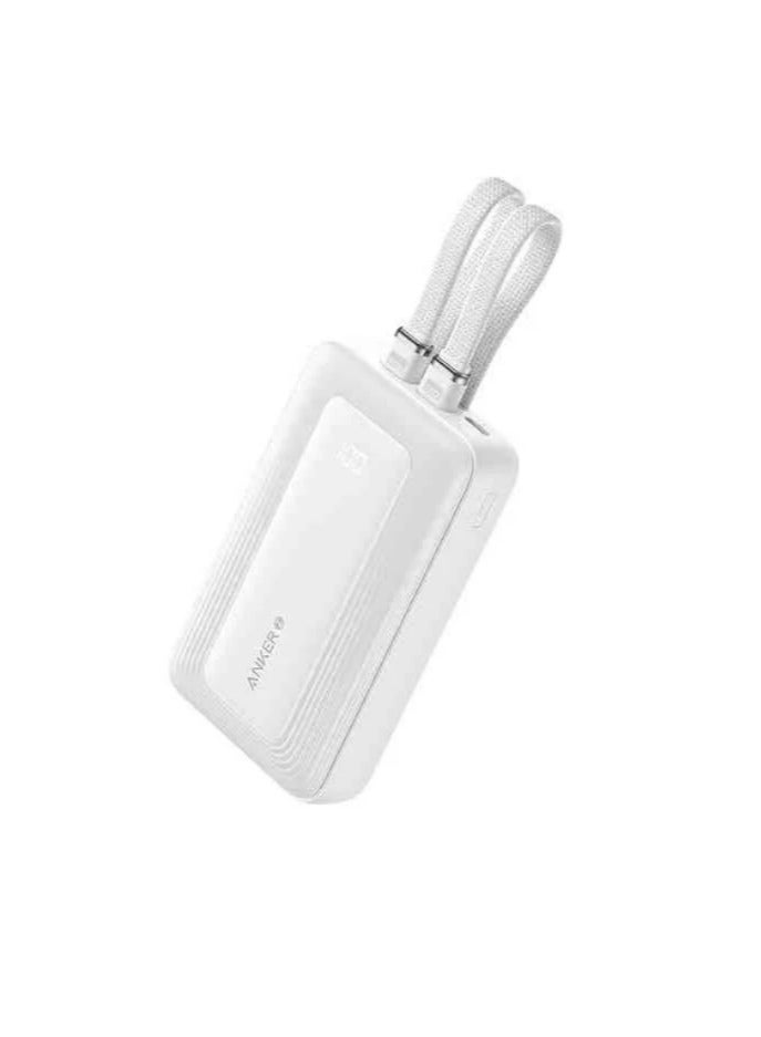 Anker 10000 mAh Anker Zolo Power Bank10000mAh 30W Max Fast Portable Charger with Built-in USB-C and MFi Certified Lightning Cables white  - Image 1