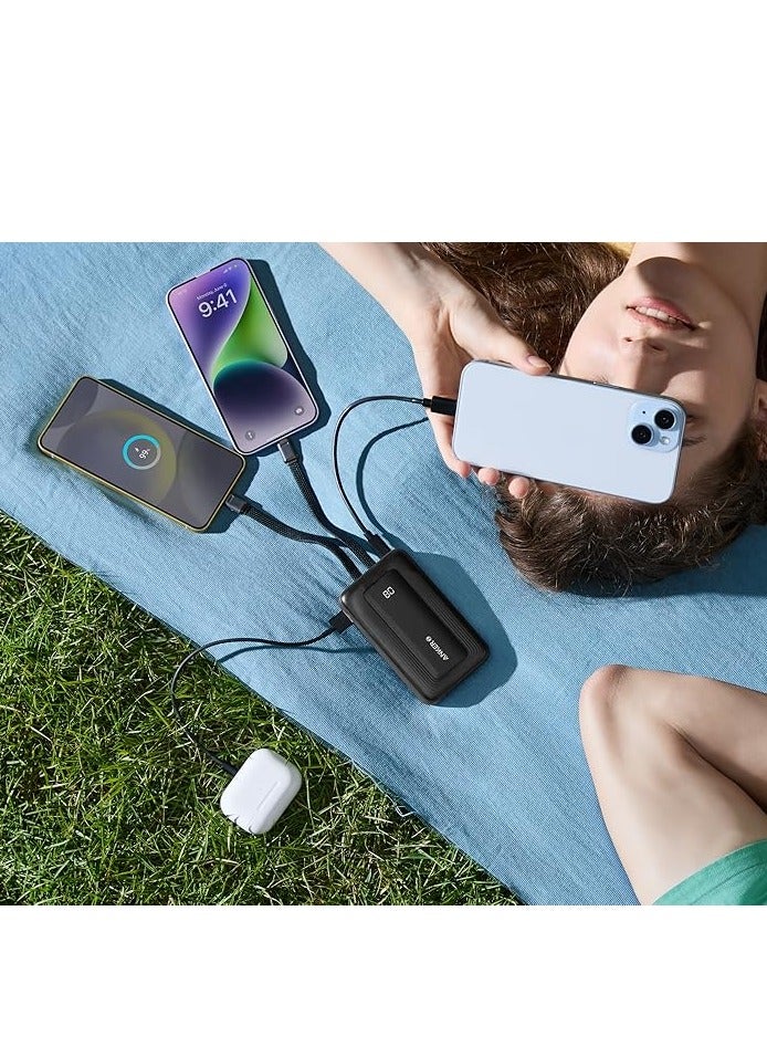 Anker 10000 mAh Anker Zolo Power Bank10000mAh 30W Max Fast Portable Charger with Built-in USB-C and MFi Certified Lightning Cables white  - Image 5