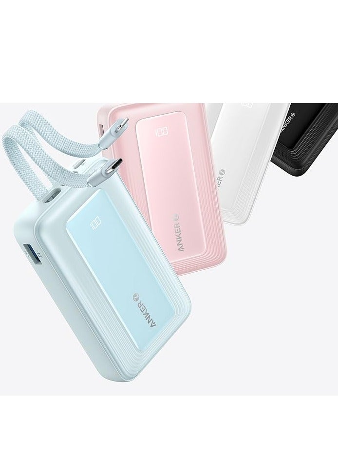 Anker 10000 mAh Anker Zolo Power Bank10000mAh 30W Max Fast Portable Charger with Built-in USB-C and MFi Certified Lightning Cables white  - Image 4