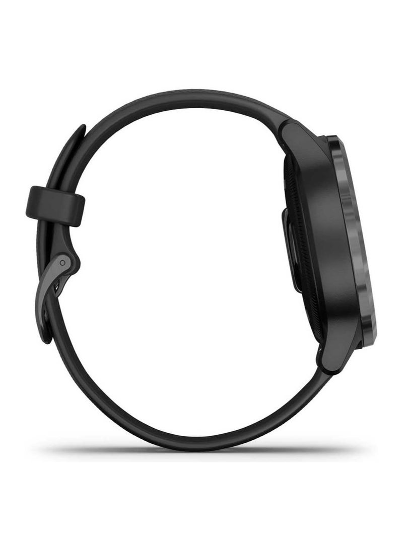 GARMIN - VIVOACTIVE 4S, 40mm Smaller-Sized GPS Smartwatch, Features Music, Body Energy Monitoring, Animated Workouts, Pulse Ox Sensors and More, PVD Black/Slate BLACK - Image 1