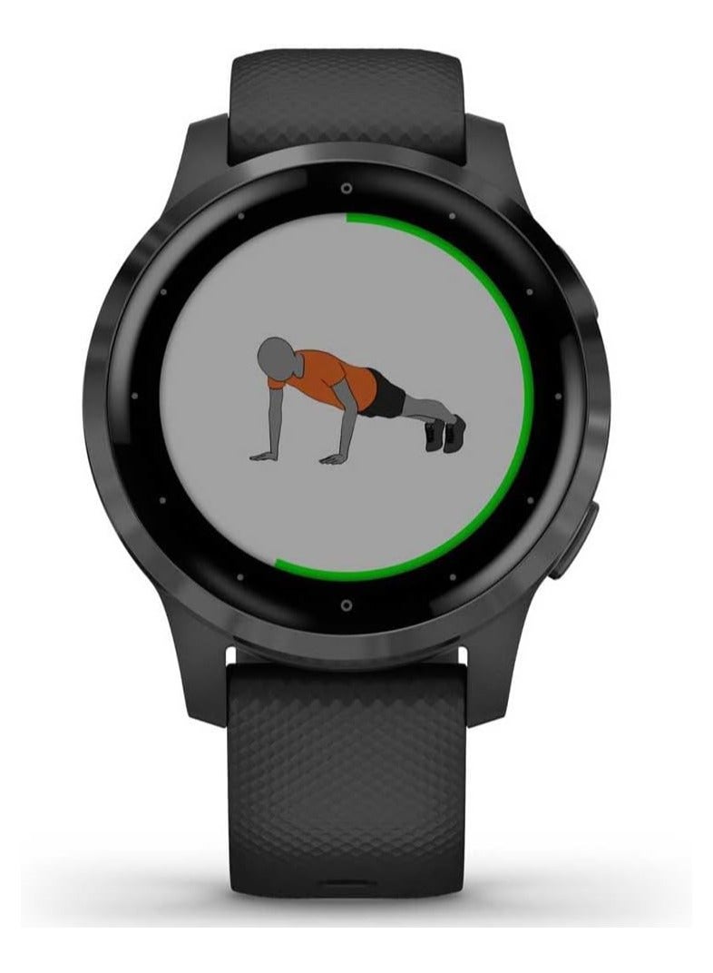GARMIN - VIVOACTIVE 4S, 40mm Smaller-Sized GPS Smartwatch, Features Music, Body Energy Monitoring, Animated Workouts, Pulse Ox Sensors and More, PVD Black/Slate BLACK - Image 1