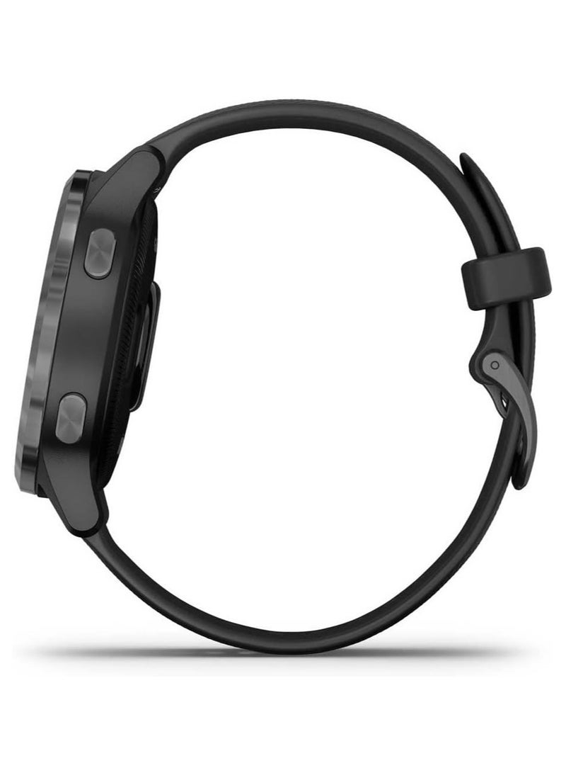 GARMIN - VIVOACTIVE 4S, 40mm Smaller-Sized GPS Smartwatch, Features Music, Body Energy Monitoring, Animated Workouts, Pulse Ox Sensors and More, PVD Black/Slate BLACK - Image 1