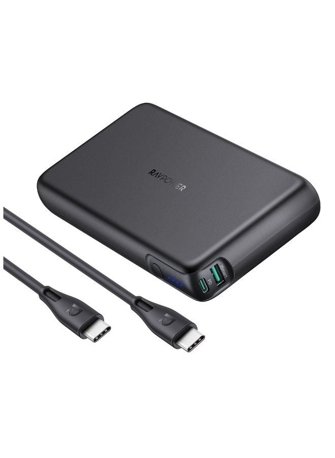 RAVPower 30000mAh 100W 2-Port Laptop Power Bank, PD 3.0 & QC 3.0 Fast Charging for Laptops, Tablets, Phones, & More, 65W USB-C and 18W USB-A Outputs, Compact Design, PB232 Black - Image 2