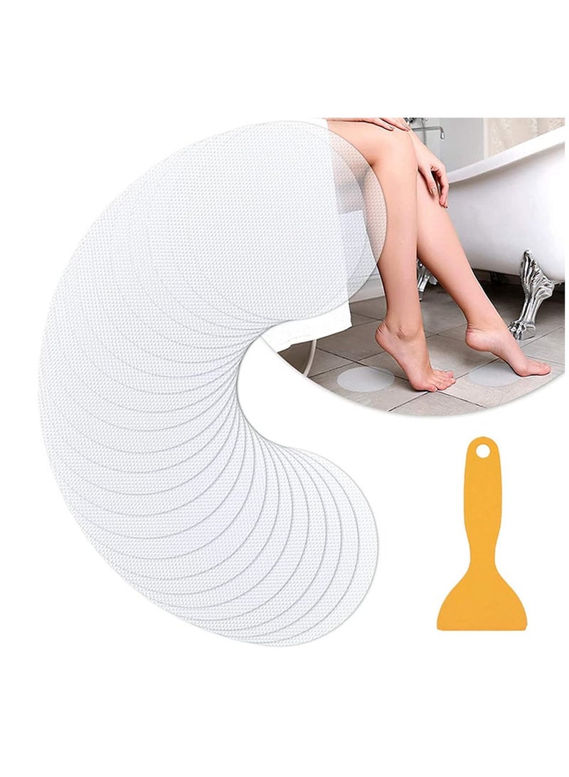 إي سي في في Anti Slip Shower Stickers 24 Pcs for Safety, Adhesive Bathtub Stickers for Bathroom Showers Stair, Non-slip Tub Decals Appliques with Premium Scraper  - Image 1
