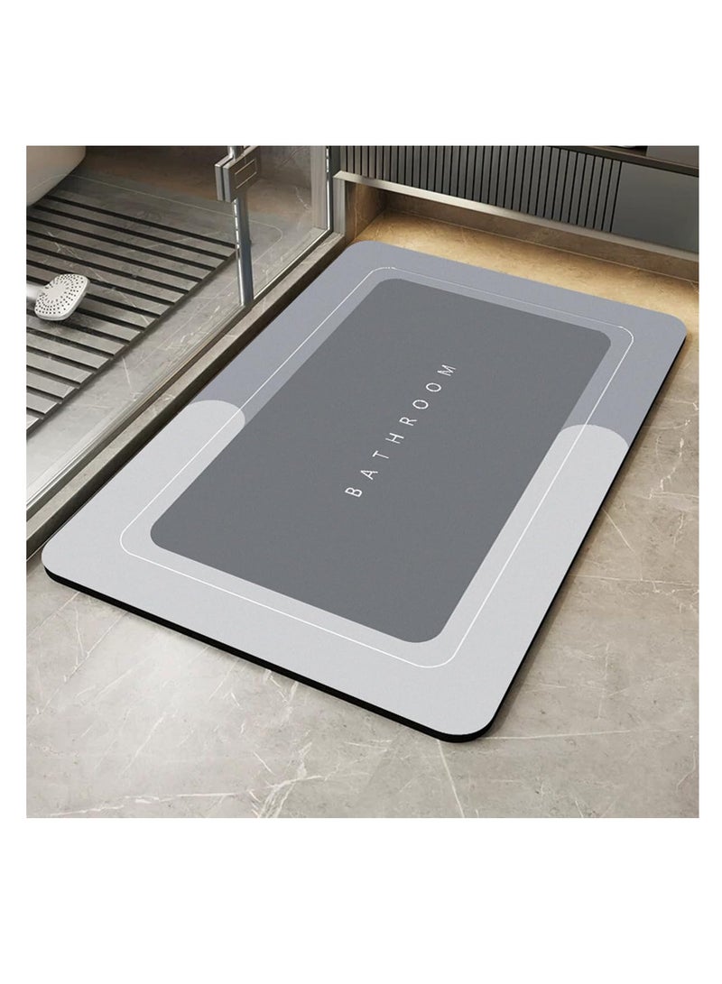إي سي في في ECVV Super Absorbent Floor Mat, Quick Dry Bathroom Rugs Anti-Slip, Memory Foam Bath Carpet Entrance Rugs for Bathtubs Door Mat, Toilet, Bathroom-60x40cm  - Image 1