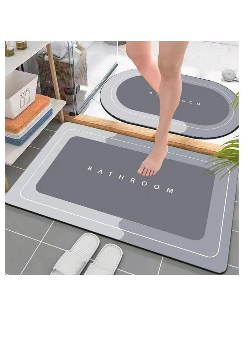 إي سي في في ECVV Super Absorbent Floor Mat, Quick Dry Bathroom Rugs Anti-Slip, Memory Foam Bath Carpet Entrance Rugs for Bathtubs Door Mat, Toilet, Bathroom-60x40cm  - Image 5