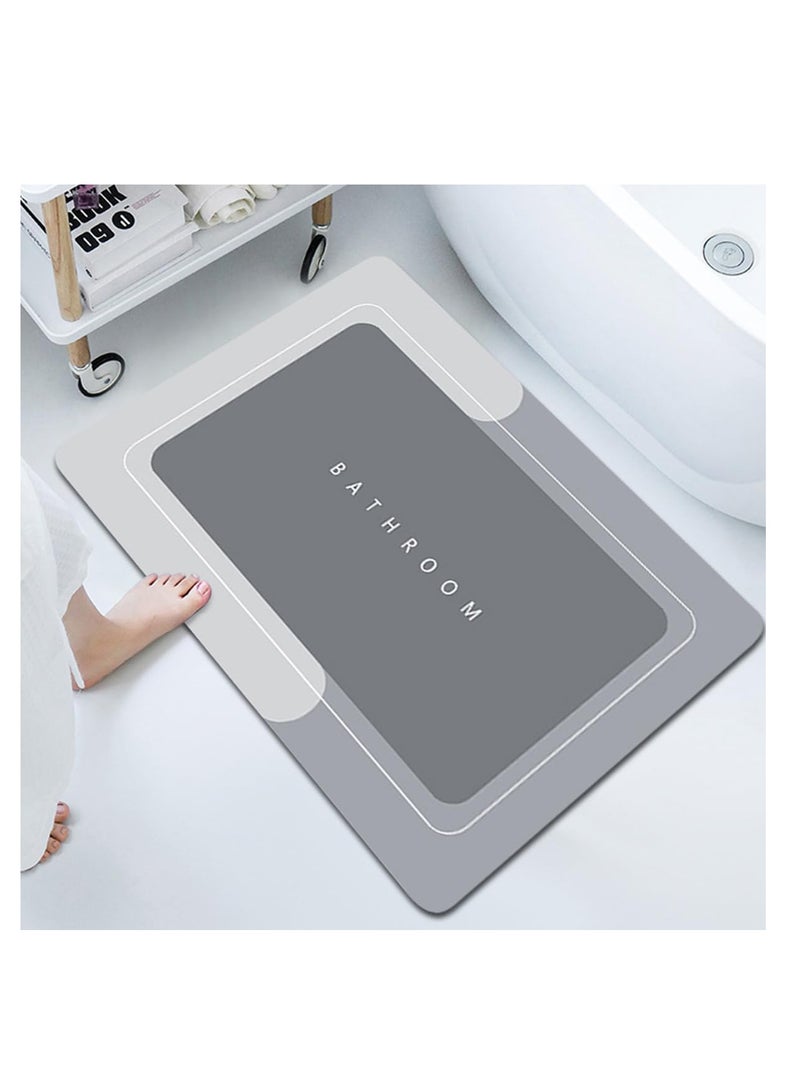 إي سي في في ECVV Super Absorbent Floor Mat, Quick Dry Bathroom Rugs Anti-Slip, Memory Foam Bath Carpet Entrance Rugs for Bathtubs Door Mat, Toilet, Bathroom-60x40cm  - Image 2