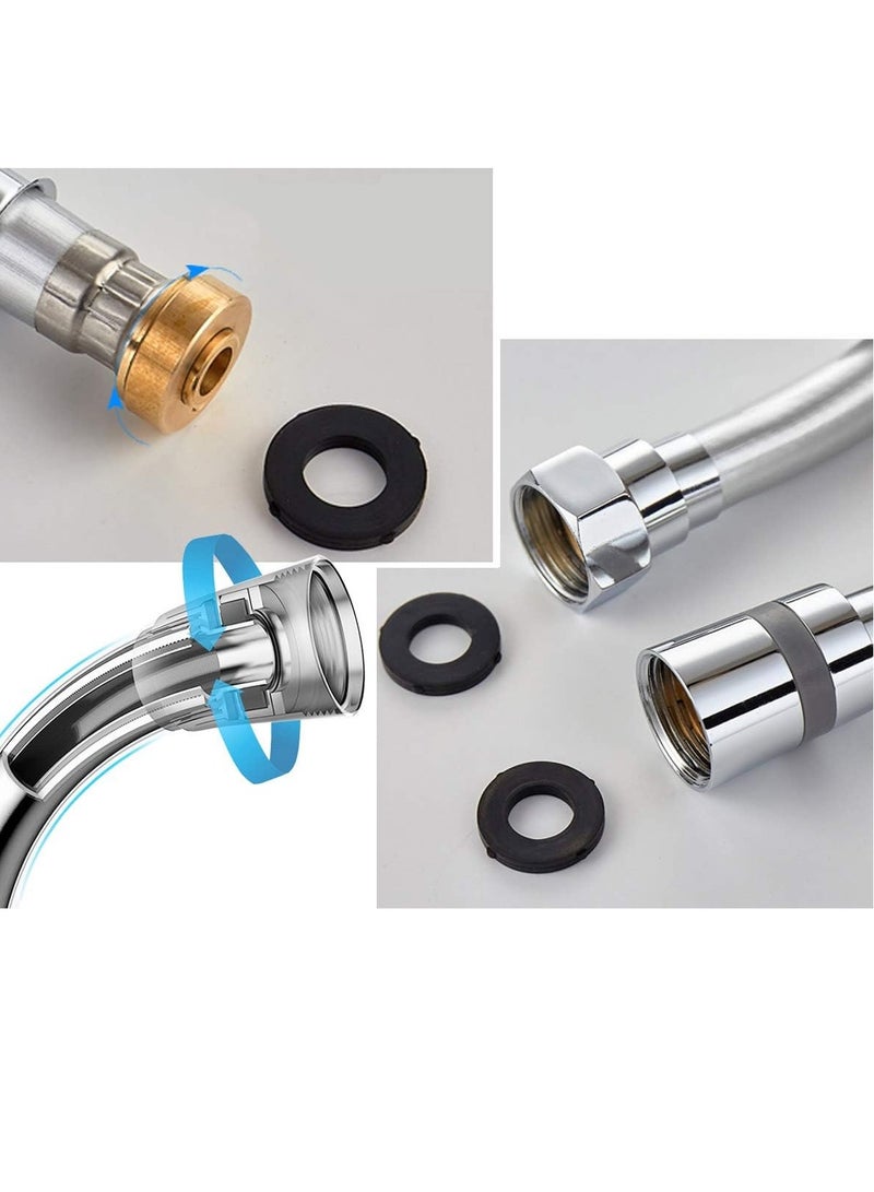 إي سي في في Shower hose 2m extra long 79 inch, long replacement handheld flexible shower hose, anti-kink, standard g 1/2- silver Silver  - Image 5