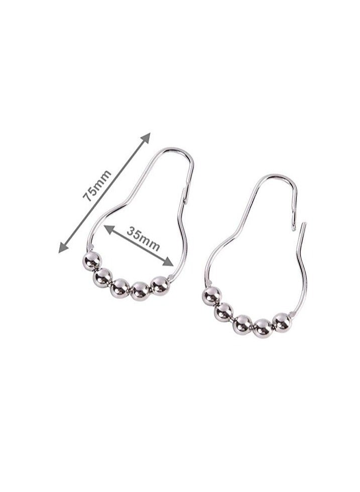 إي سي في في ECVV 12 PCS Shower Curtain Hooks Rings, Stainless Steel Roller Ball Bath Rings for Bathroom Rods.  - Image 2