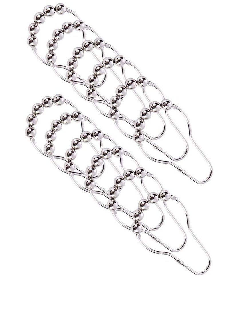 إي سي في في ECVV 12 PCS Shower Curtain Hooks Rings, Stainless Steel Roller Ball Bath Rings for Bathroom Rods.  - Image 3