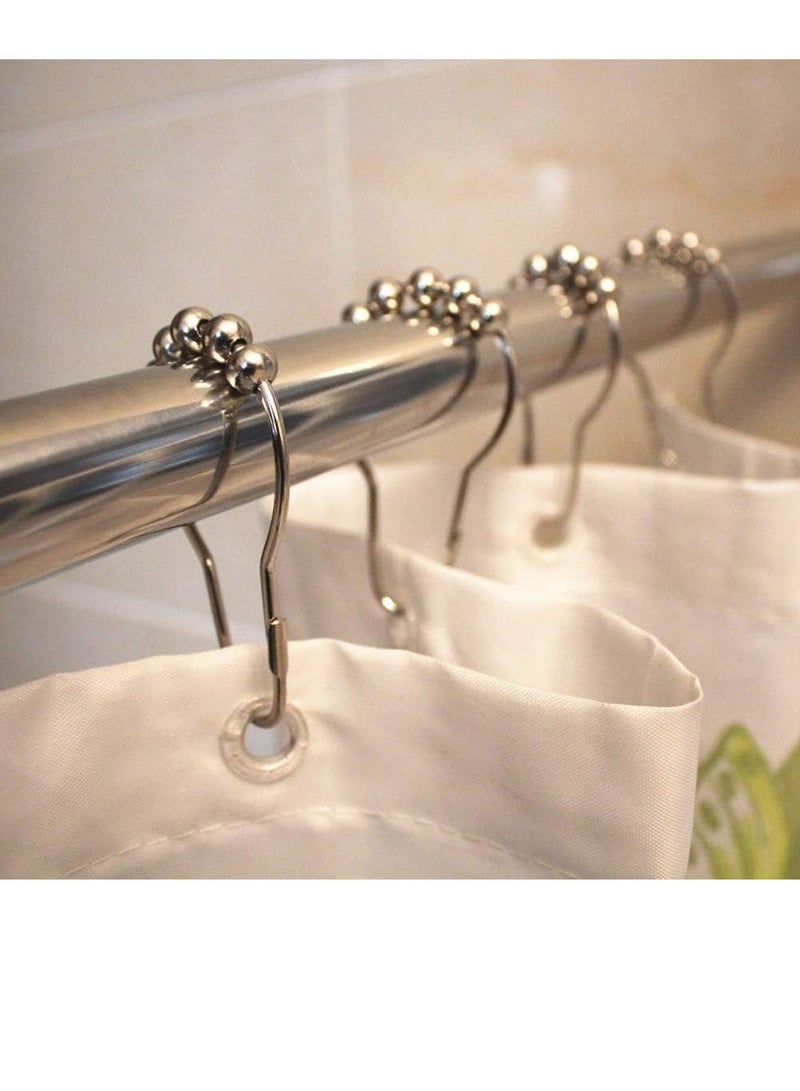 إي سي في في ECVV 12 PCS Shower Curtain Hooks Rings, Stainless Steel Roller Ball Bath Rings for Bathroom Rods.  - Image 5