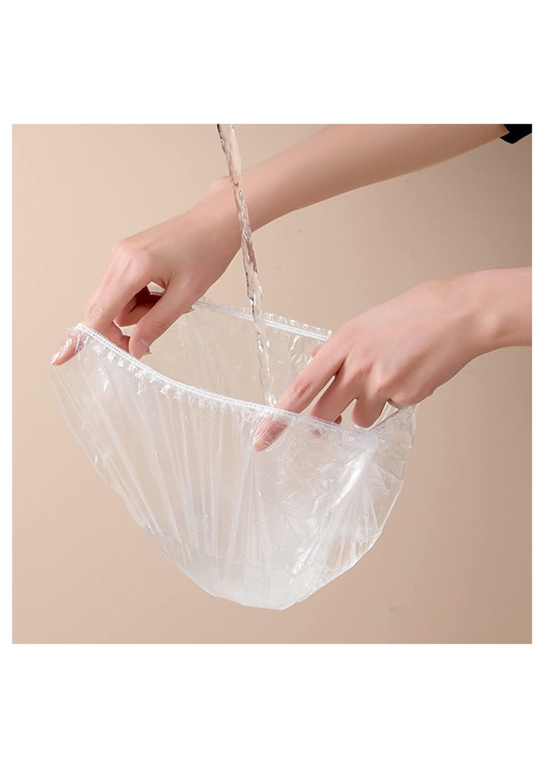ECVV Disposable Shower Cap 200 Pcs Thickening Women Waterproof Shower Hat High Elastic Conditioning Steam Cap for Hair Treatment, Women Spa, Travel, Men and Hotel-Normal Size - Image 5