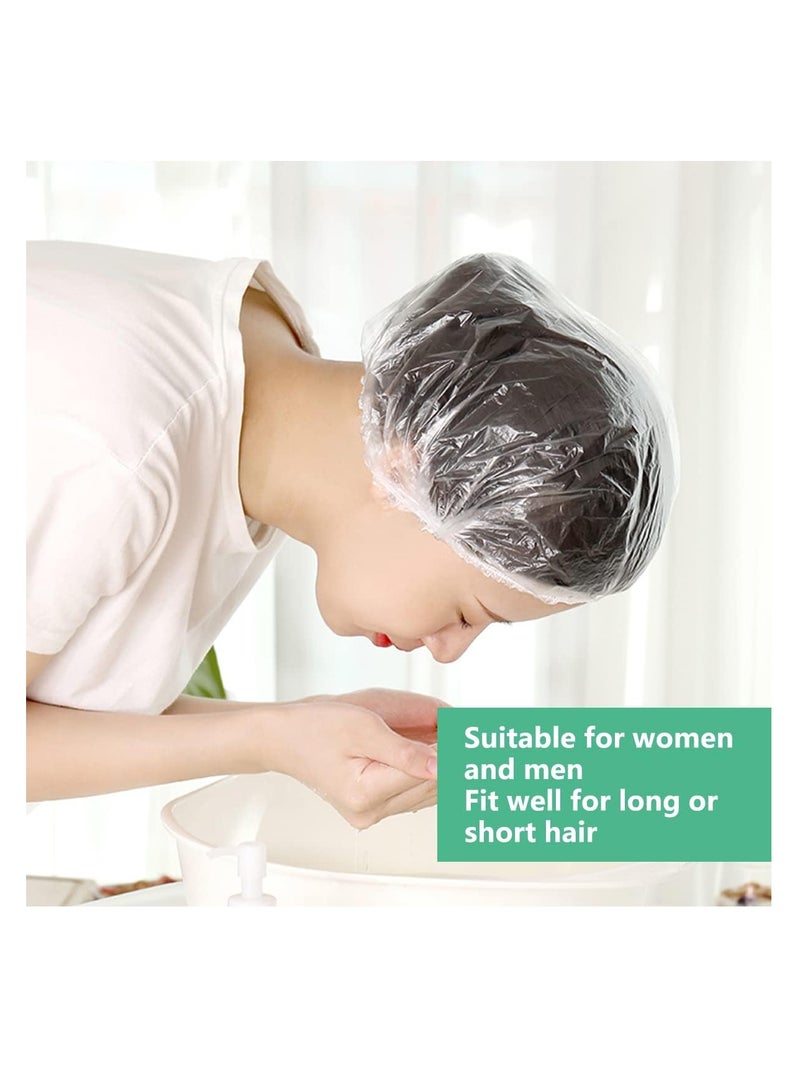 ECVV Disposable Shower Cap 200 Pcs Thickening Women Waterproof Shower Hat High Elastic Conditioning Steam Cap for Hair Treatment, Women Spa, Travel, Men and Hotel-Normal Size - Image 2