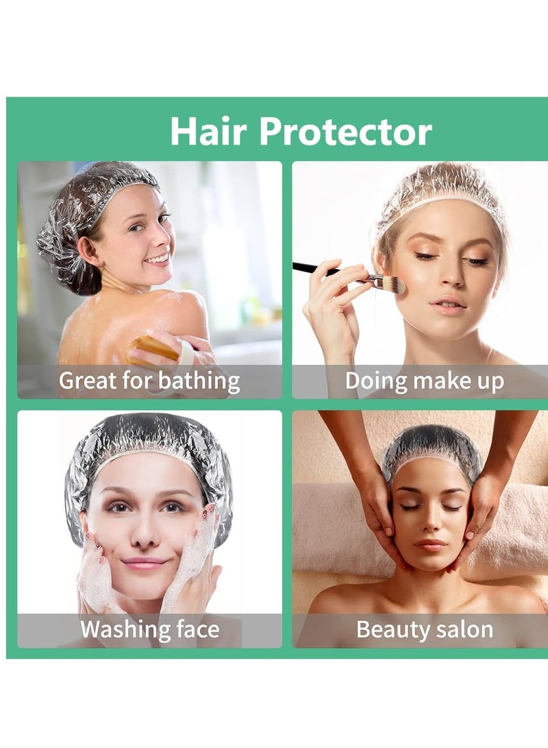 Disposable Shower Cap 200 Pcs Thickening Women Waterproof Shower Hat High Elastic Conditioning Steam Cap for Hair Treatment, Women Spa, Travel, Men and Hotel-Normal Size