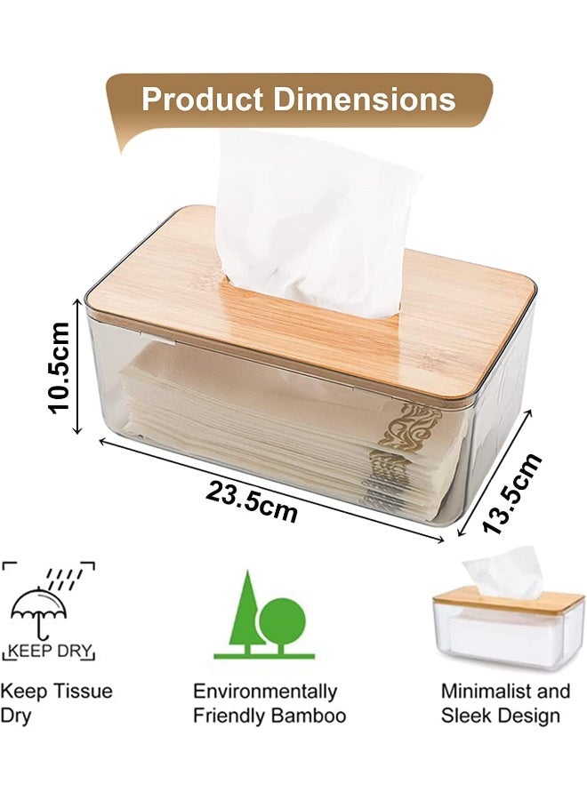 إي سي في في Acrylic Clear Rectangle Nordic Creative Facial Tissue Wipes Holder Dispenser Box  - Image 2