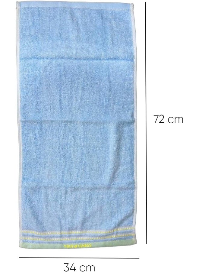 ECVV 2Pcs Quick Dry Bath Towel, Face Towel, Textured Striped Hand Towels Cotton Soft Absorbent Decorative Bath Hand Towel for Bathroom Kitchen 72 x 34 Cm, 2 Pieces - Image 3