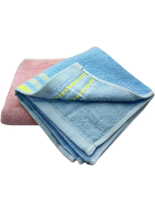 ECVV 2Pcs Quick Dry Bath Towel, Face Towel, Textured Striped Hand Towels Cotton Soft Absorbent Decorative Bath Hand Towel for Bathroom Kitchen 72 x 34 Cm, 2 Pieces - Image 1