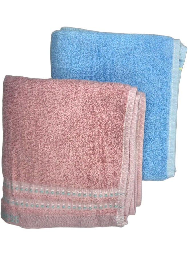 ECVV 2Pcs Quick Dry Bath Towel, Face Towel, Textured Striped Hand Towels Cotton Soft Absorbent Decorative Bath Hand Towel for Bathroom Kitchen 72 x 34 Cm, 2 Pieces - Image 4