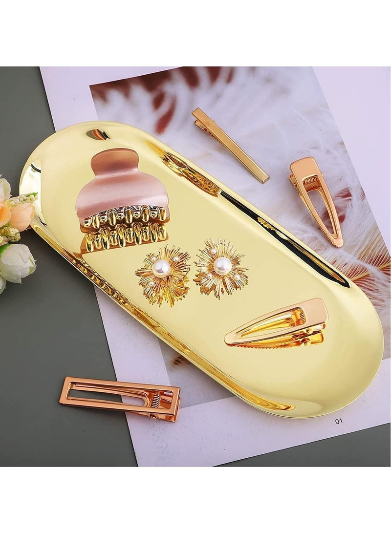 إي سي في في 2 Pack Stainless Steel Towel Tray Storage for Candles, 9"/23 * 9.4cm Vanity Trays Organizer Bathroom Soap Dish Cosmetics Jewelry Key Tray, Tea Plate Fruit Trays for Kitchen Bathroom Accessories  - Image 3