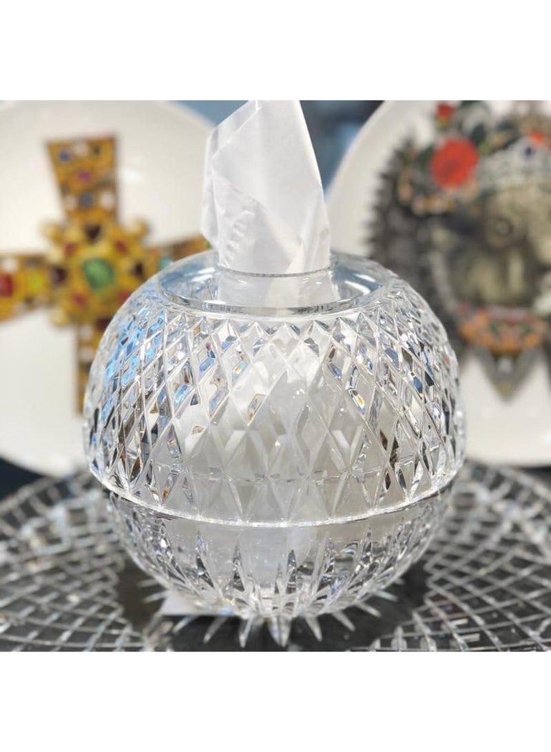 إي سي في في Clear Glass Tissue Box Cover - Decorative Crystal Toilet Paper Holder Clear  - Image 4