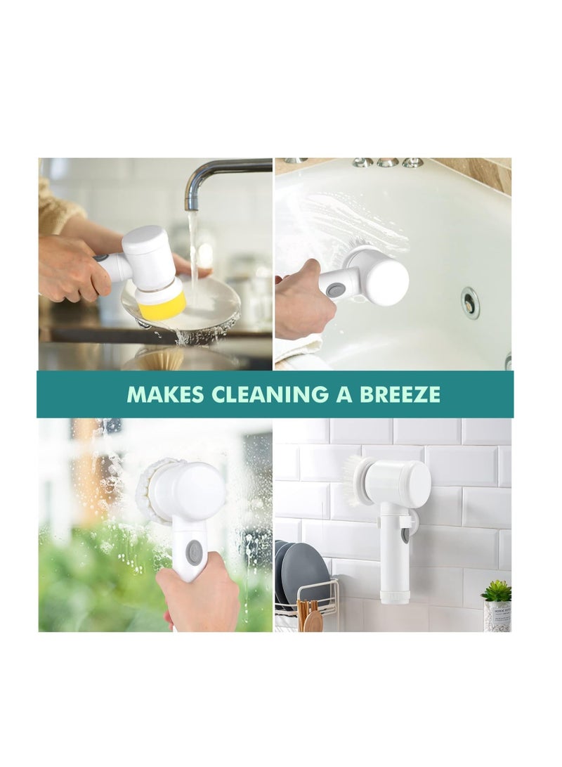 إي سي في في Magic Brush Electric Spin Scrubber, Electric Cleaning Brush with 3 Brush Heads,Bathroom Rechargeable Scrub Brush,Shower Scrubber for Cleaning丨Wall/Bathtub/Toilet/Window/Kitchen/Sink/Dish  - Image 3
