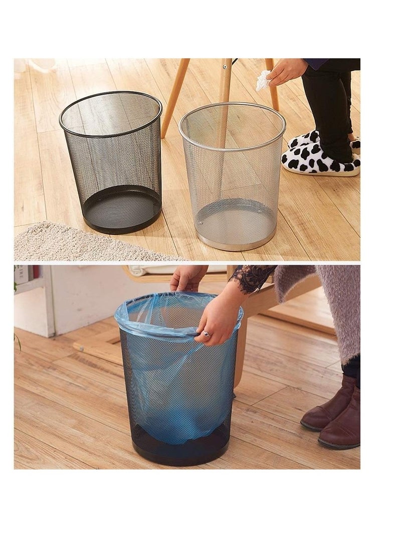 ECVV Trash Can Circular Mesh Bin Waste Paper Basket，Trash can Circular Metal Mesh Waste Paper Bin Lightweight - Image 3