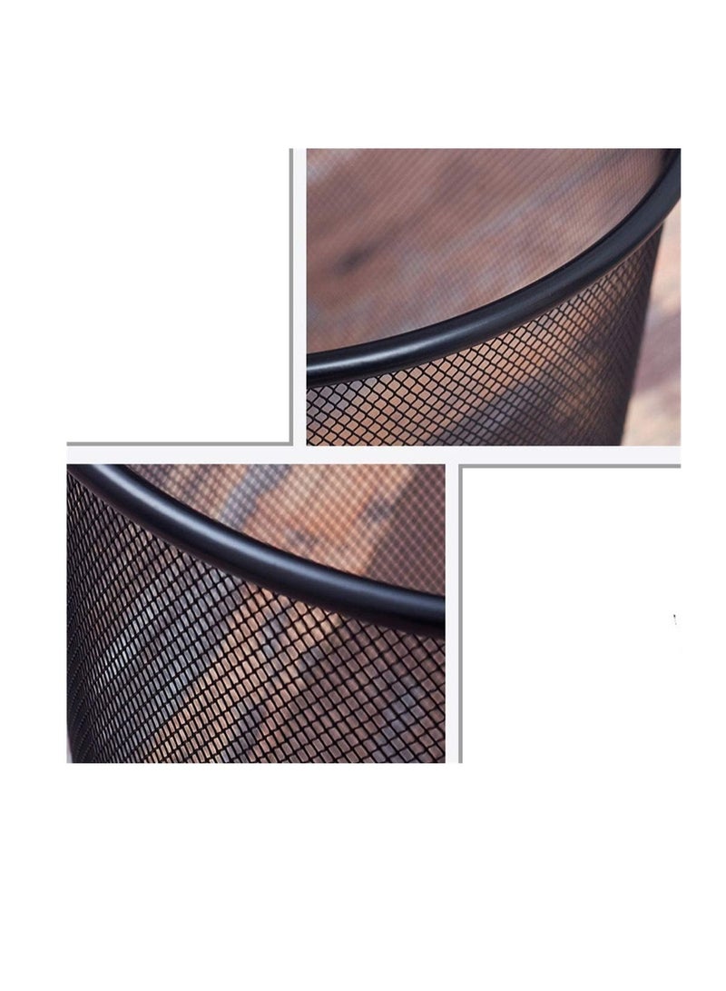 ECVV Trash Can Circular Mesh Bin Waste Paper Basket，Trash can Circular Metal Mesh Waste Paper Bin Lightweight - Image 4