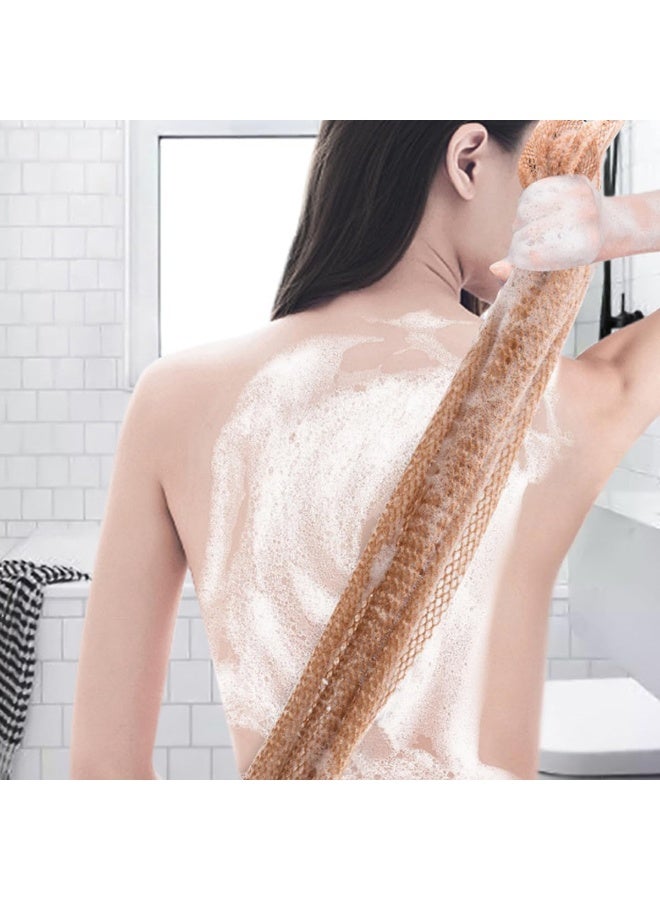 3Pcs African Net Sponges, Long Net Bath Sponge Exfoliating Towels For Bath, Shower Body Scrubber Back Scrubber Skin Smoothers For Daily Use, 80Cm Multicolor