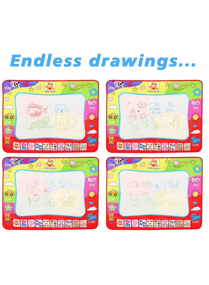 إي سي في في Aqua Magic Water Doodle Mat, Kids Painting Writing Toy Drawing Graffiti Board Coloring Mat With Pens Toddlers Educational Toys for 2-8 Year Old Girls Boys Gift 80 * 60CM  - Image 5