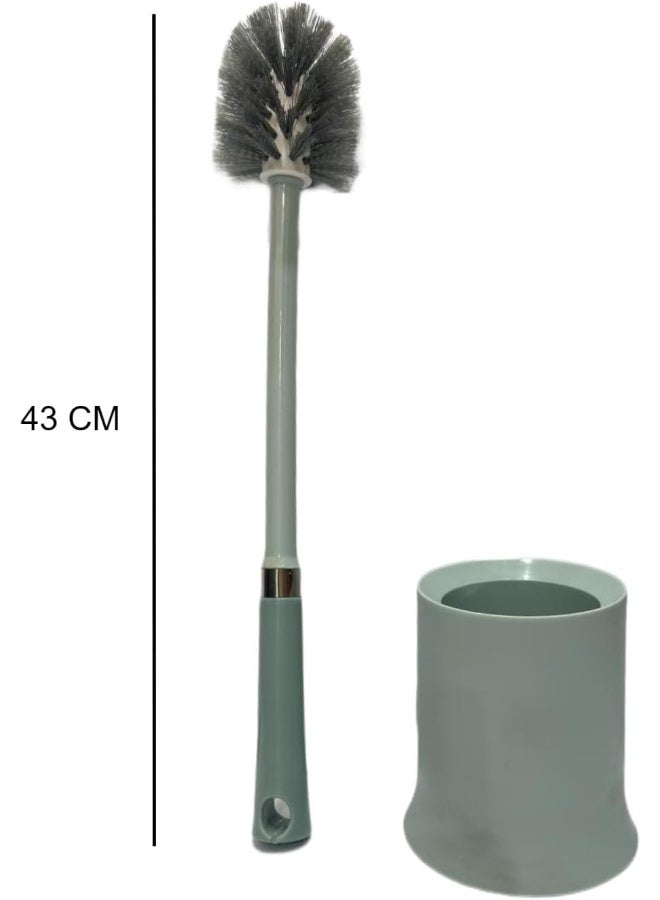 إي سي في في Toilet Brush with Holder | Easy Storage with Comfortable Handle | Compact Round Design | Clears Clogged Toilets and drains | Ideal for Home & Office Use  - Image 3